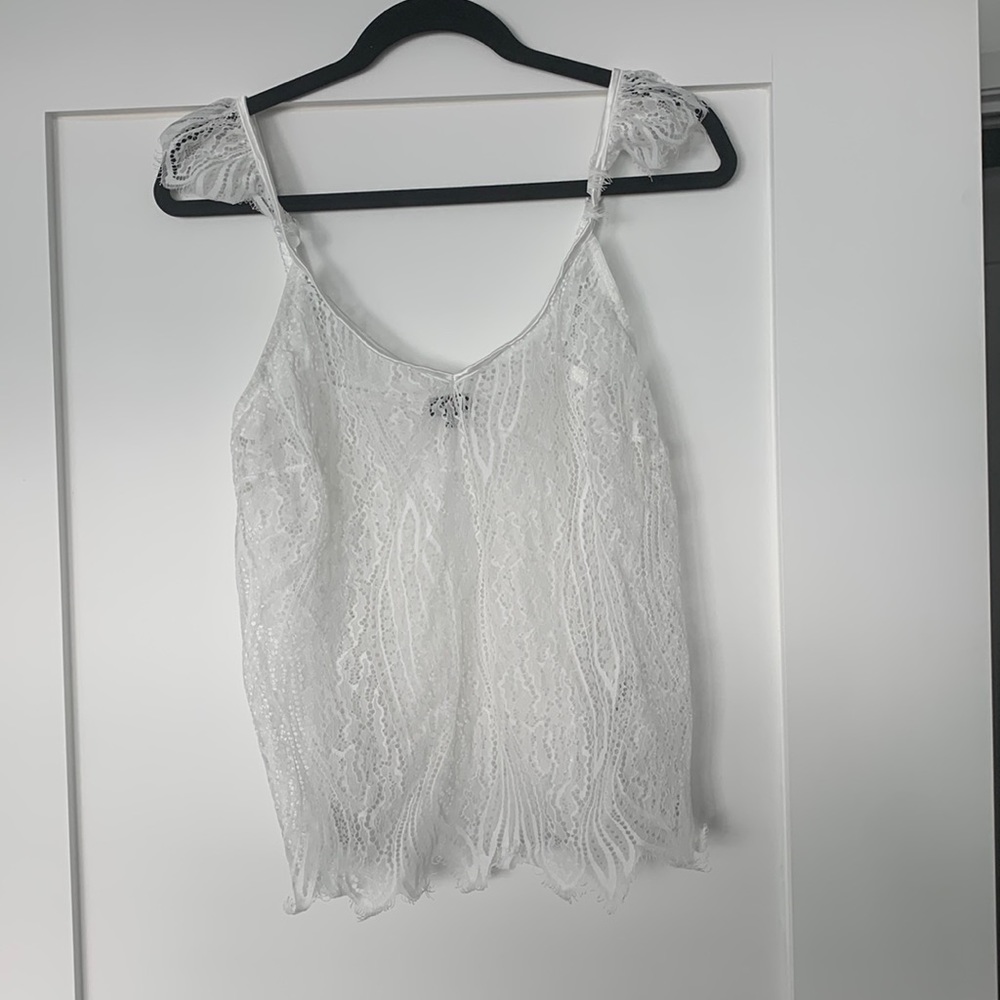 Cosabella white lace camisole, size large